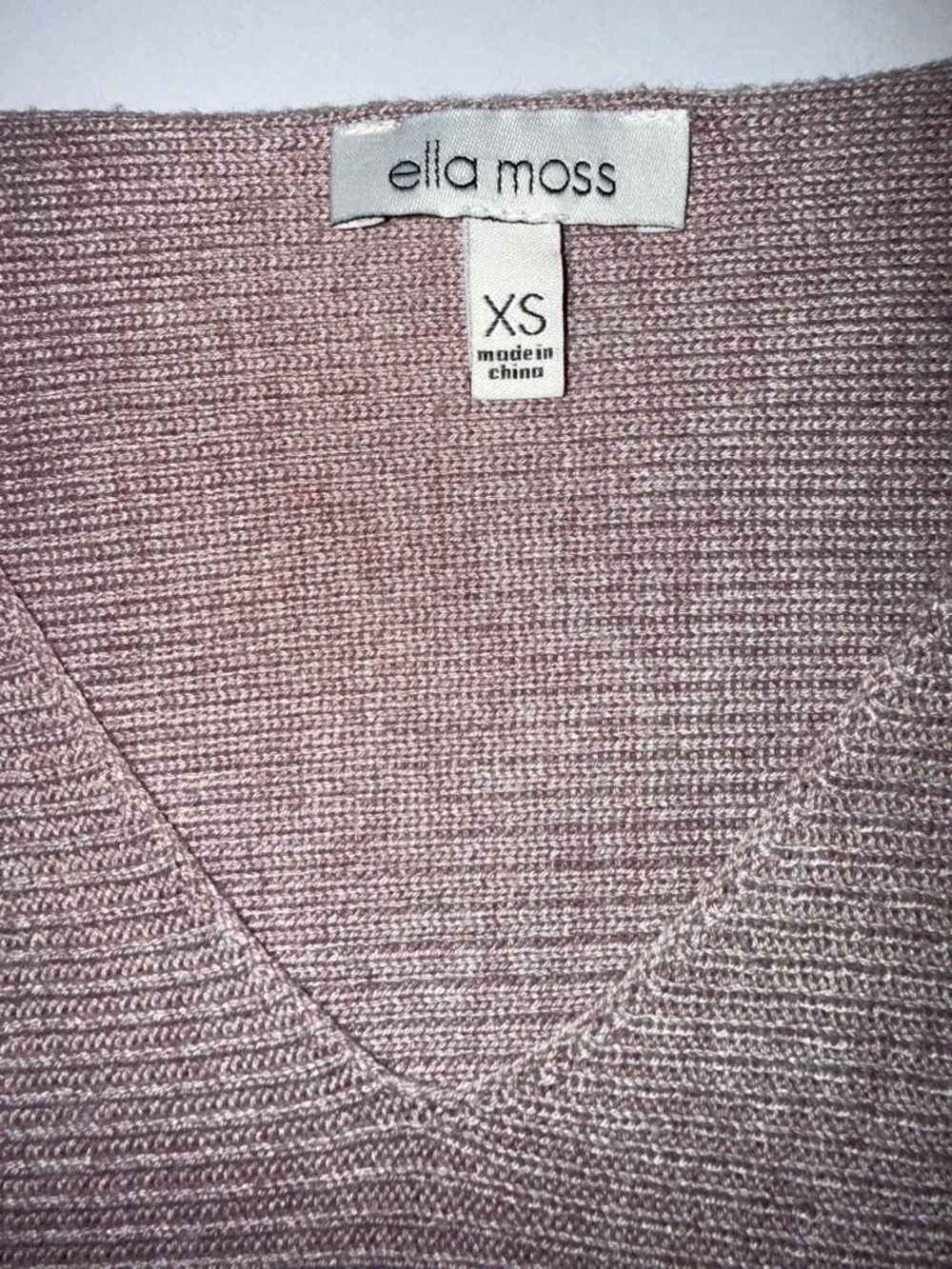 Ella Moss Ladies V-Neck Ribbed Sweater Purple Pink Extra Small Tunic Spring - Picture 2 of 11